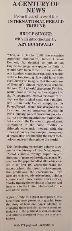 A Century of News from the Archives of the International Herald Tribune by Bruce Singer