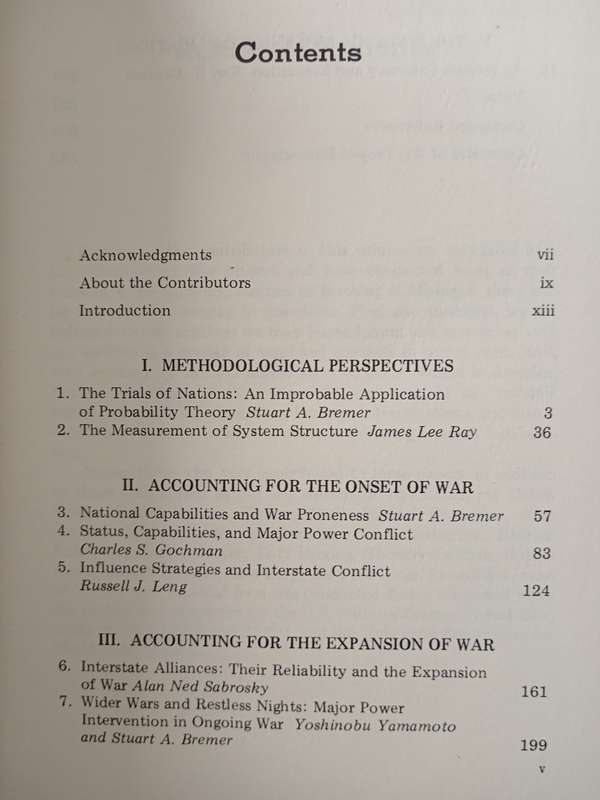 The Correlates of War(set of 2) Edited by J David Singer