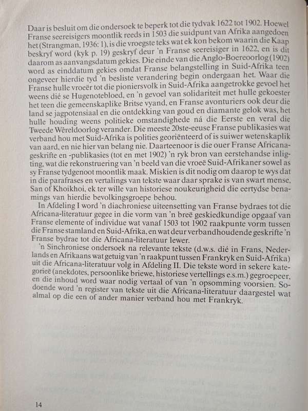 Die Franse Bydrae tot Africana-literatuur 1622-1902 by Marilet Sienaert-van Reenen