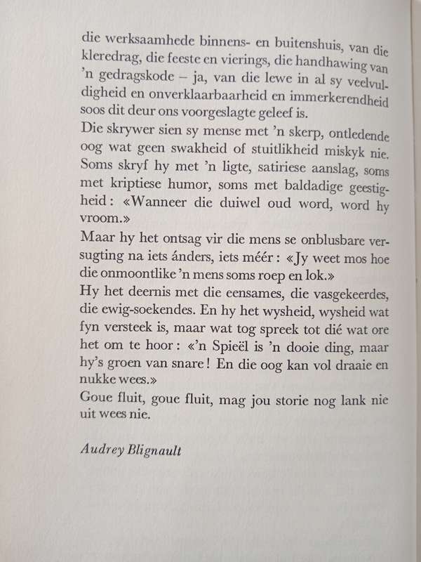 Goue Fluit, Goue Fluit by CGS de Villiers met ń Voorwoord deur Audrey Blignault