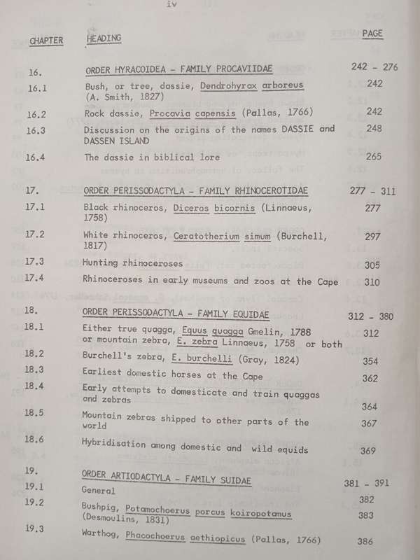 Historical Mammal Incidence in the Cape Province Volume 1 by CJ Skead