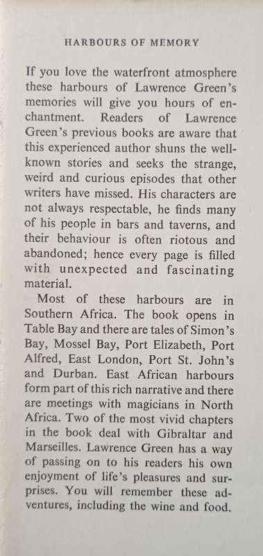 Harbours of Memory by Lawrence G Green
