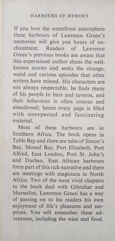 Harbours of Memory by Lawrence G Green