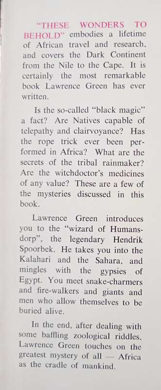 These Wonders to Behold by Lawrence G Green