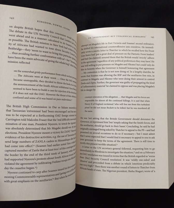 Kingdom, Power, Glory Mugabe, Zanu & The Quest for Supremacy 1960-1987 by Stuart Doran
