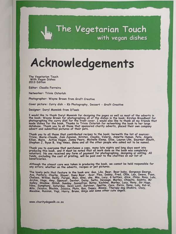 The Vegetarian Touch with vegan dishes