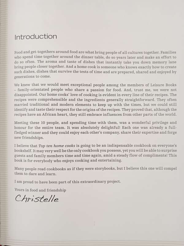Top Ten home cooks Compiled by Christelle Erasmus & Alana van den Bergh