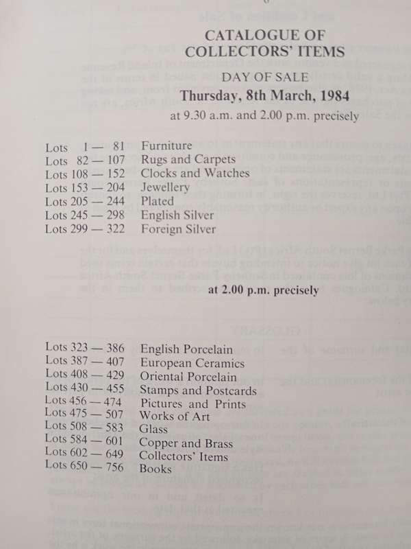 Sotheby`s Johannesburg Catalogue of Collectors` Items