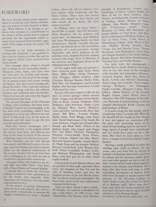 Bishops Rugby A History by Paul Dobson