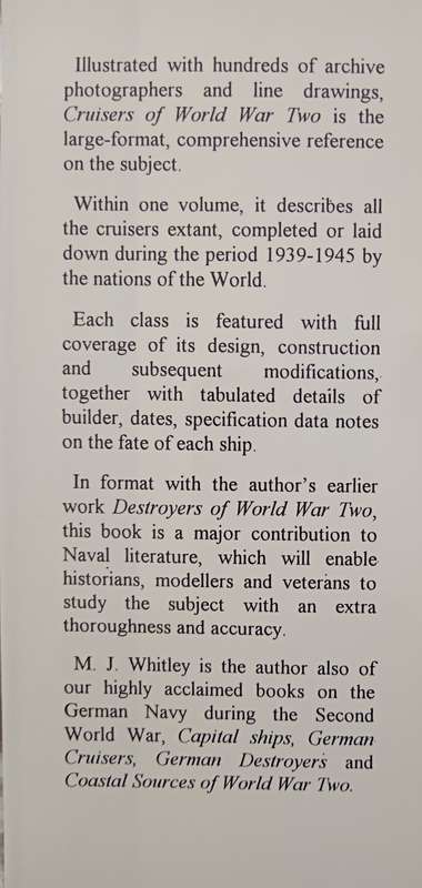 Cruisers of World War Two An International Encyclopedia by MJ Whiteley
