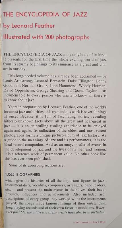 The Encyclopedia of Jazz by Leonard Feather