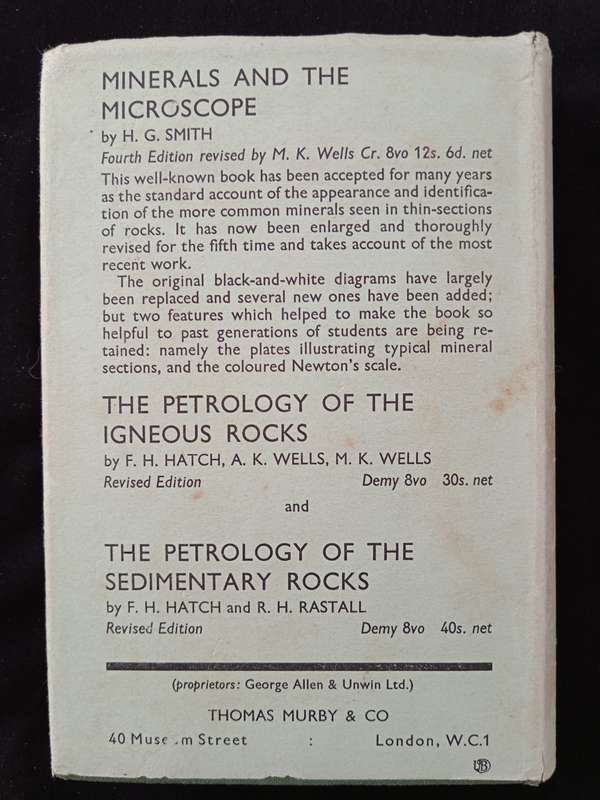 Rutley`s Elements of Mineralogy by HH Read