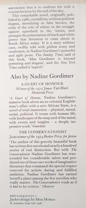 The Late Bourgeois World by Nadine Gordimer