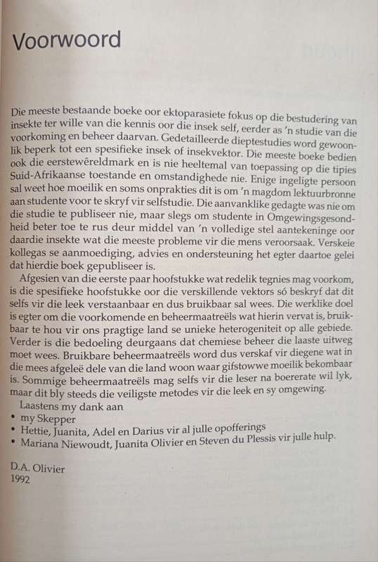 Gesondheidsgevaarlike Insekte by DA Olivier