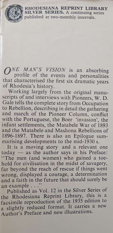 One Man`s Vision by WD Gale