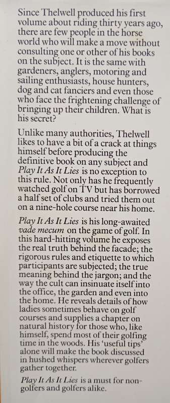 Play It As It Lies by Norman Thelwell