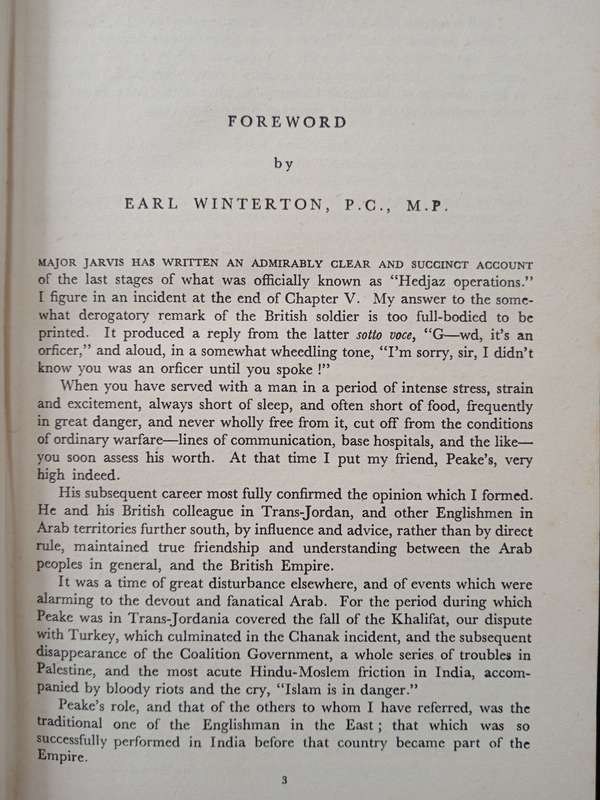 Arab Command The Biography of Lieutenant Colonel FG Peake Pasha by Major CS Jarvis