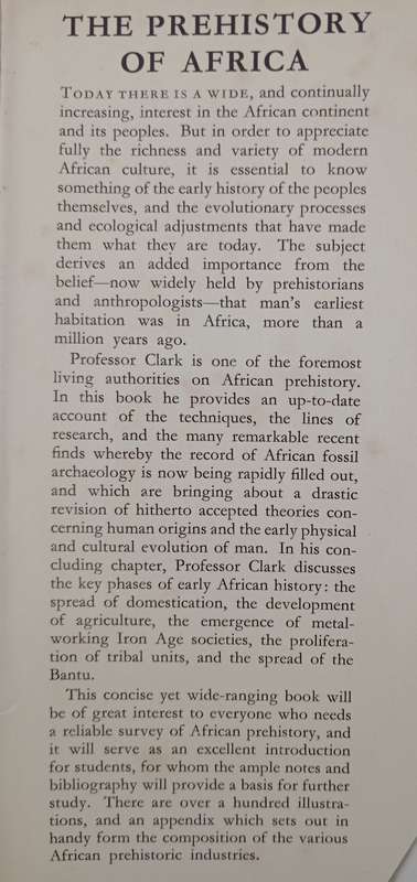 The Prehistory of Africa by J Desmond Clark