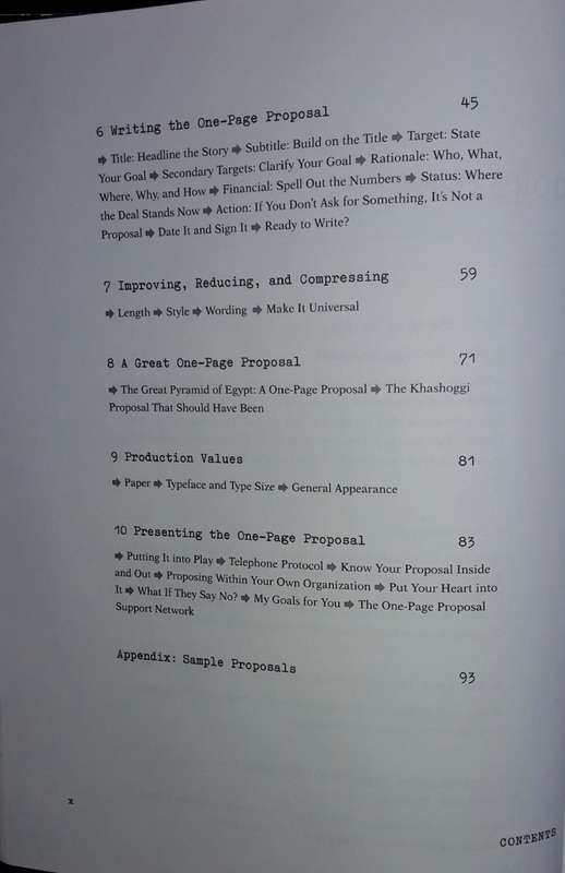 The One-Page Proposal - Patrick G Riley