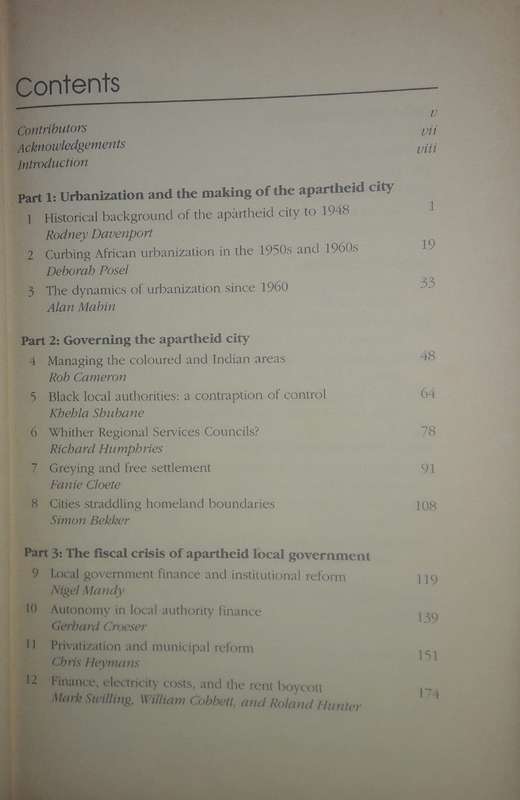 Aparthein City In Transition - E Swilling, R Humphries & K Shabane