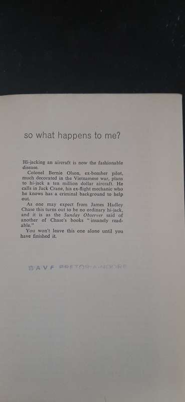 So what happens to me? by James Hadley Chase - First Edition