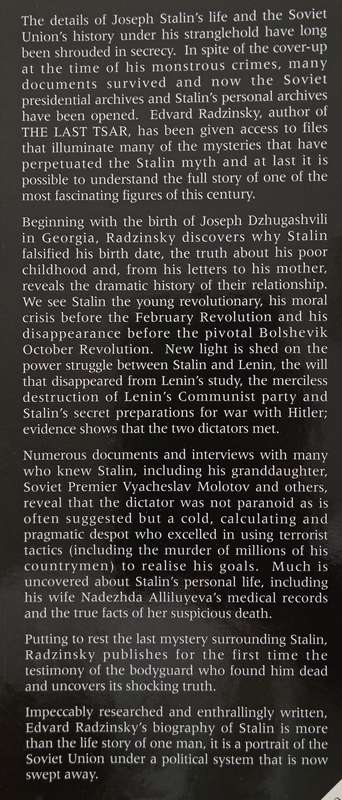 Stalin by Edvard Radzinsky Translated from the Russian by HT Willetts