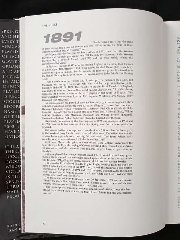 112 Years of Springbok Rugby 1891 to 2003 Tests and Heroes