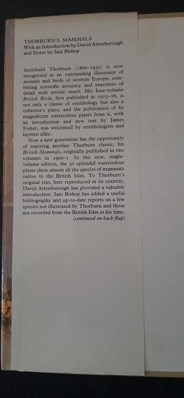 Thorburn`s Mammals with an introduction by David Attenborough and notes by Iain Bishop