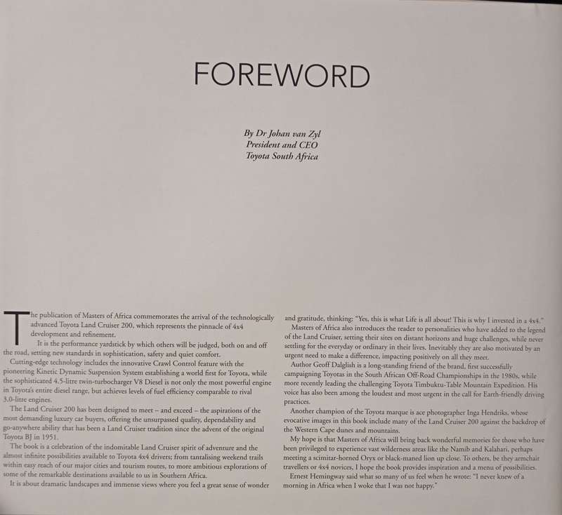Masters of Africa The Toyota Collection Foreword by Dr Johan van Zyl