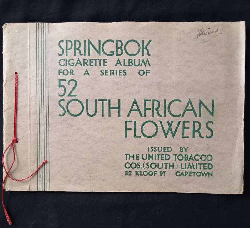 Springbok Cigarette Album for a series of 52 South African Flowers by The United Tobacco Cos.