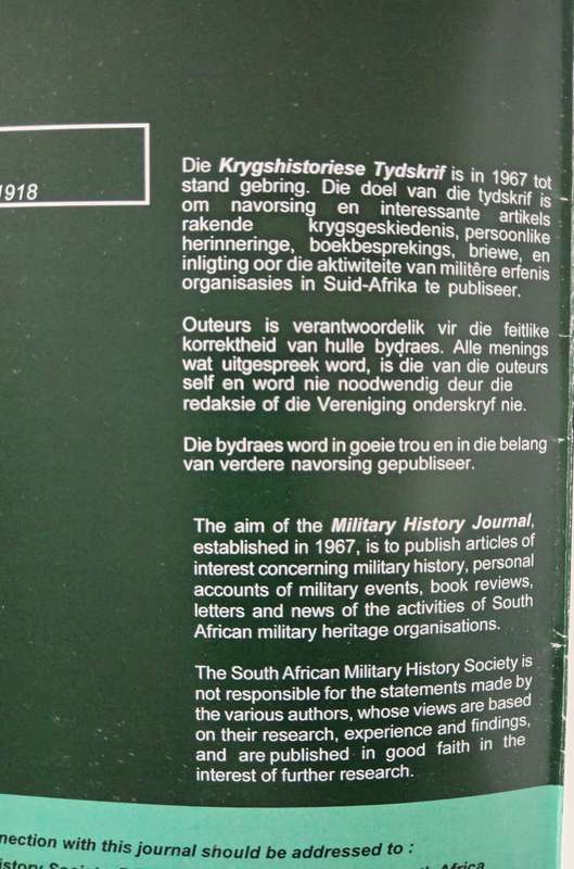 Military History Journal/Krygshistoriese Tydskrif