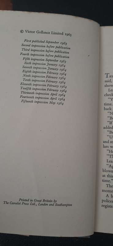 The spy who came in from the cold - by John Le Carré - 1st Edition, 15th Impression