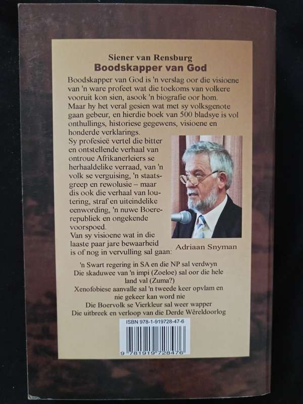 Seiner van Rensburg Boodskapper van God by Adriaan Snyman
