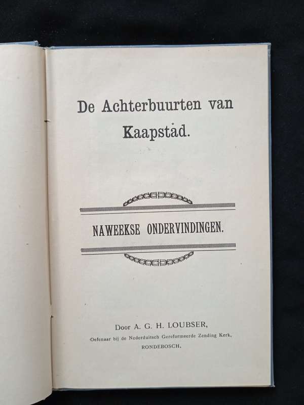 De Achteebuurten van Kaapstad deur A G H Loubser