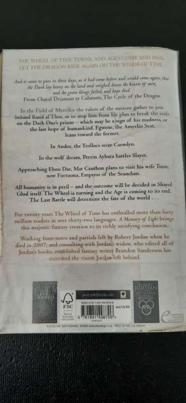 A Memory of Light by Robert Jordan and Brandon Sanderson (Signed by Robert Jordan)