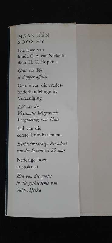 Maar een soos hy - Die lewe van Kommandant C.A. van Niekerk by H.C Hopkins