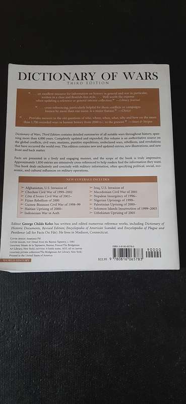 Dictionary of Wars Third Edition by George Childs Kohn