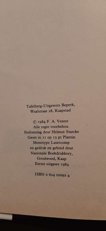 Die Koning se Wingerd by F.A. Venter - First Edition