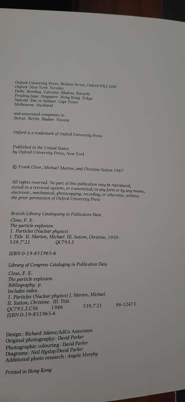 The Particle Explosion by Frank Close, Michael Martens, & Christine Sutton (First Edition)