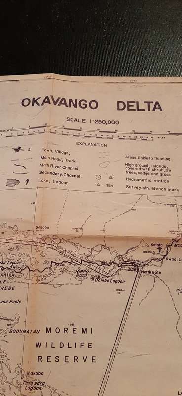 Okavango Delta Map  - Scale 1:250 000
