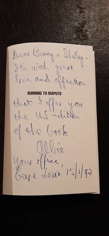 Running to Maputo by Albie Sachs (Signed and inscribed by author)