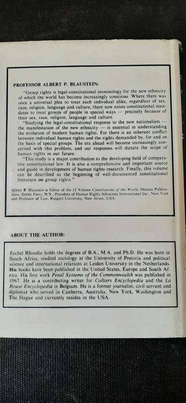 Discrimination in the Constitutions of the World by Eschel Rhoodie (Signed A.C. Cilliers)