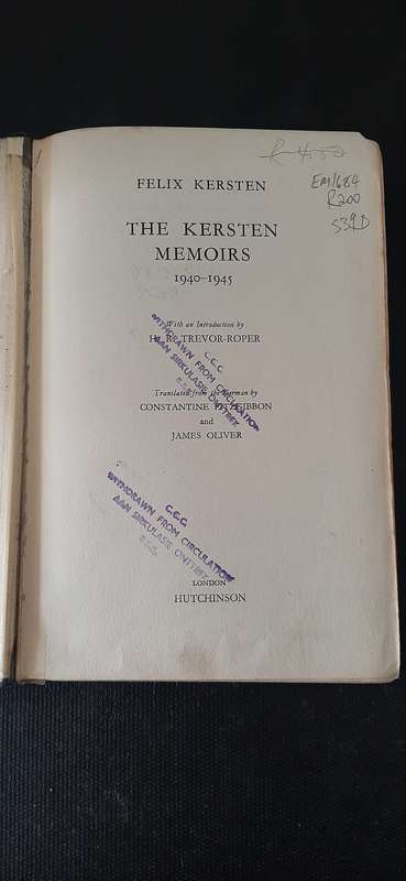 The Kersten Memoirs 1940 - 1945 by Felix Kersten