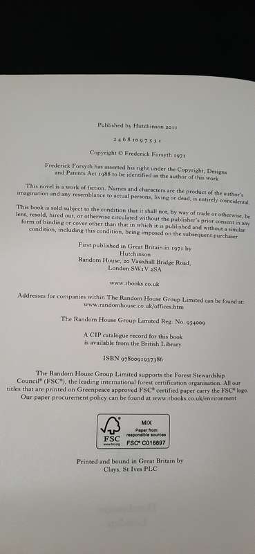 The Day of the Jackal by Frederick Forsyth - 40th Anniversay Edition