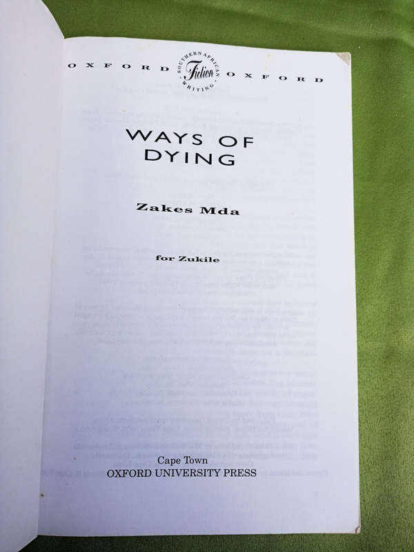 Ways of dying by Zakes Mda