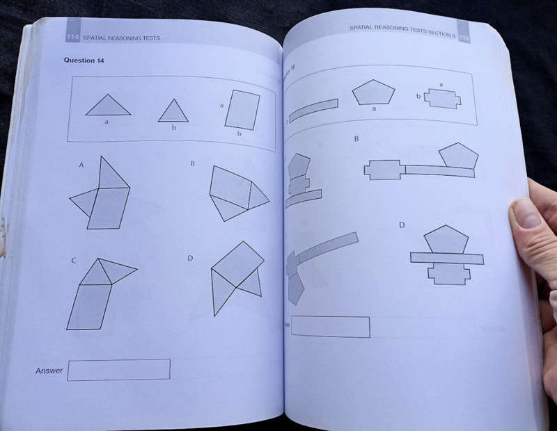 Spatial reasoning tests