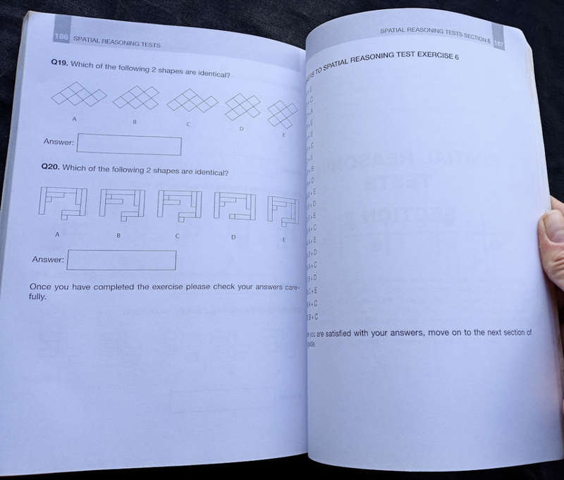 Spatial reasoning tests