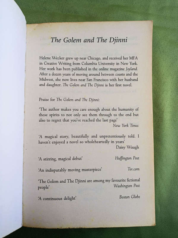 The Golem  the Djinni by Helene Wecker