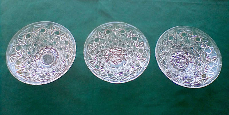 Crystal glass bowl set of 3