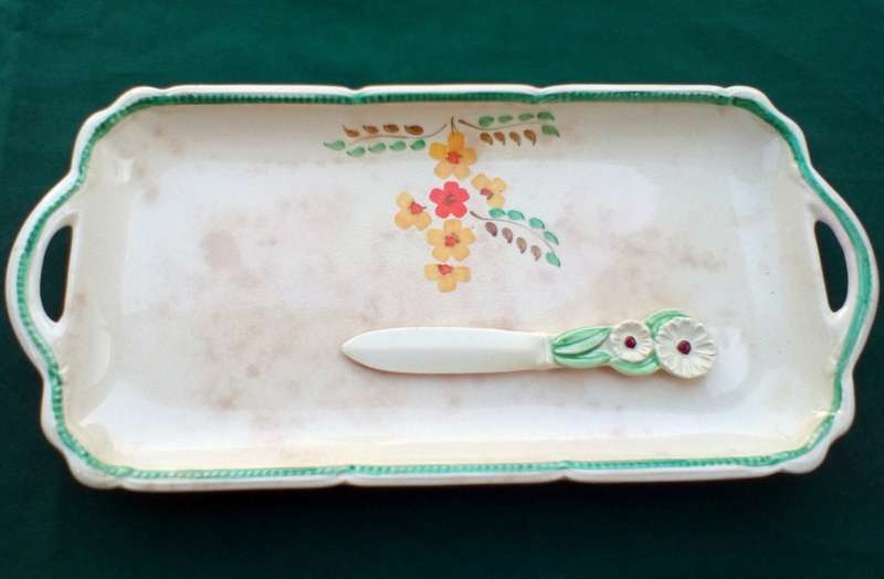 Art deco Burleigh ware platter and spreader